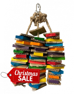 Parrot-Supplies Stacks Of Shredding Trio Medium Card & Wood Parrot Toy